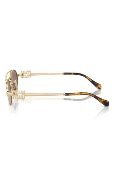Miu Miu Miu Mens Gold Mu 54zs Oval-frame Metal Sunglasses In Gold