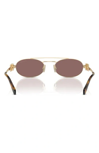 Miu Miu Miu Mens Gold Mu 54zs Oval-frame Metal Sunglasses In Gold