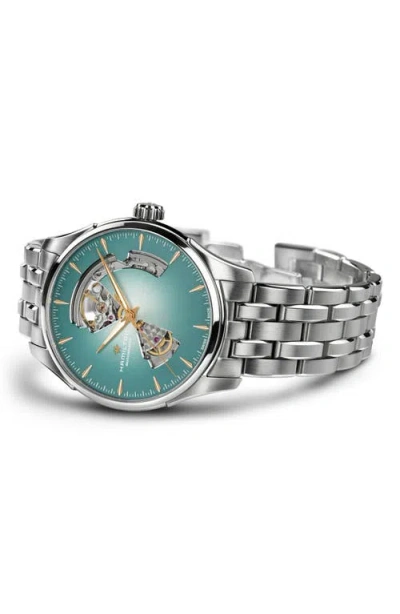 Hamilton Jazzmaster Open Heart Auto 40mm Blue Dial In Metallic