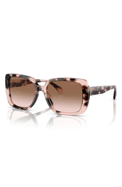 Ralph 55mm Gradient Rectangular Sunglasses In Pink