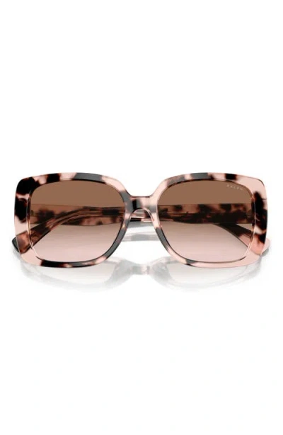 Ralph 55mm Gradient Rectangular Sunglasses In Pink