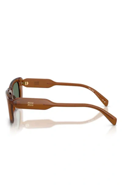 Miu Miu 56mm Rectangular Sunglasses In Brown