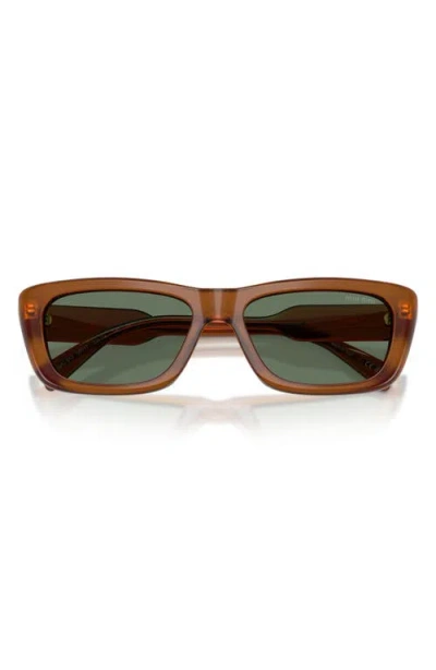 Miu Miu 56mm Rectangular Sunglasses In Brown