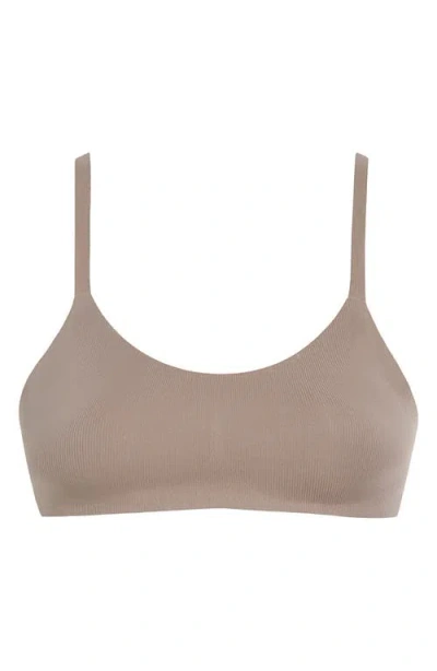 Commando Rib Bralette In Brown