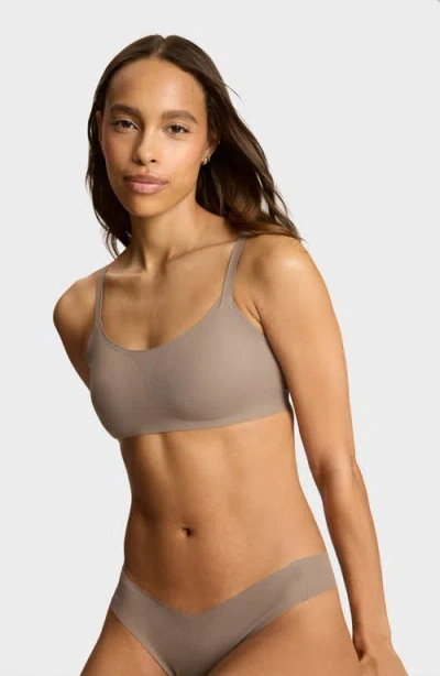 Commando Rib Bralette In Brown