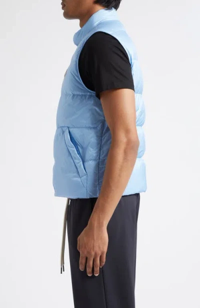 Moncler Baby Bernard Quilted Down Vest With High Collar In Blue