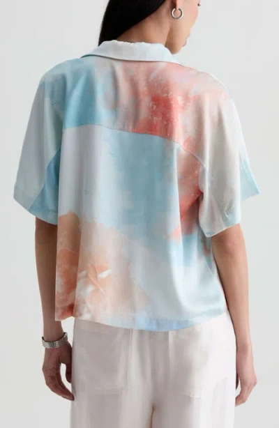 Ag Long Beach Stretch Silk Camp Shirt In Multi