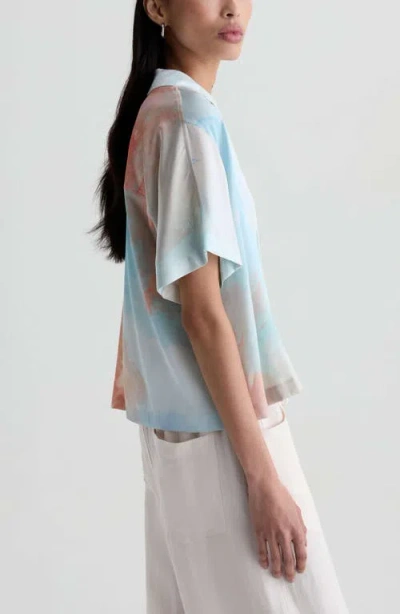 Ag Long Beach Stretch Silk Camp Shirt In Multi