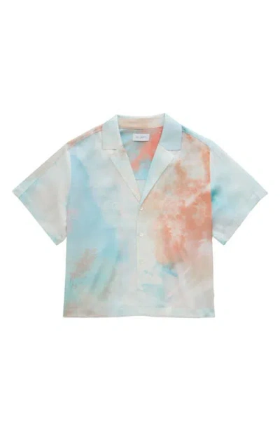 Ag Long Beach Stretch Silk Camp Shirt In Multi
