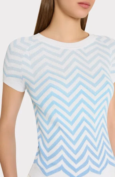 Milly Kaira Metallic Stripe Sweater In Blue