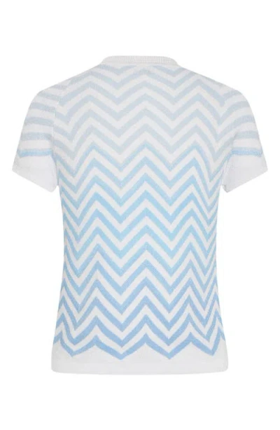 Milly Kaira Metallic Stripe Sweater In Blue