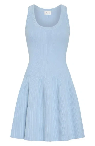 Milly Illy Marea Knit Mini Dress In Blue