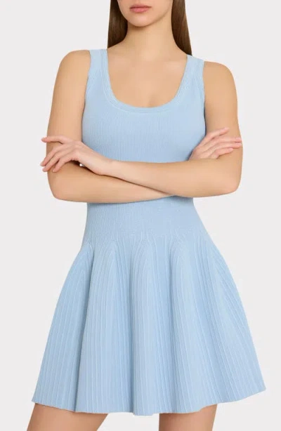 Milly Illy Marea Knit Mini Dress In Blue