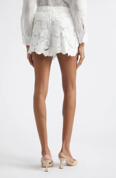 L'agence Laina Pull On Eyelet Shorts Ivory In White