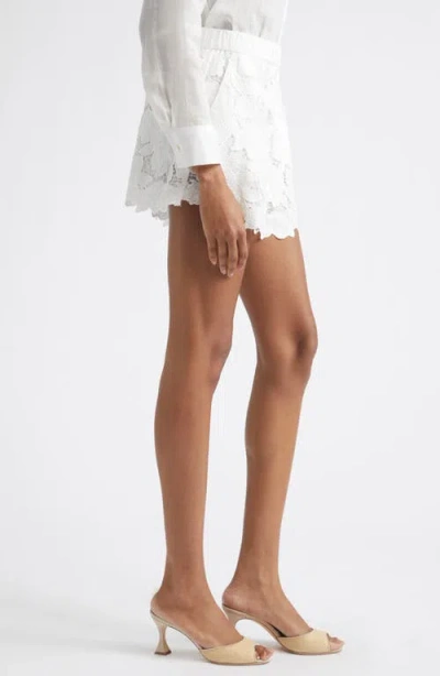 L'agence Laina Pull On Eyelet Shorts Ivory In White