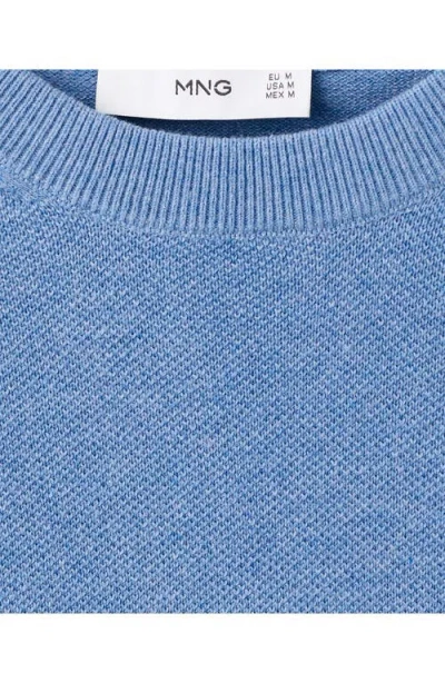 Mango Fine Knit T-shirt In Blue