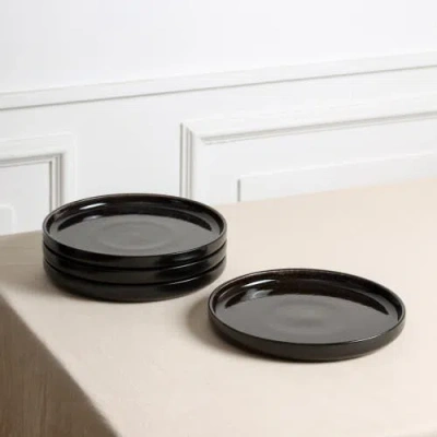 Stone Lain Lagoon Stoneware 24-piece Dinnerware Set In Black