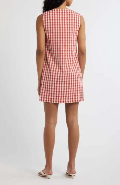 Lulus Saylor Gingham Minidress In Red