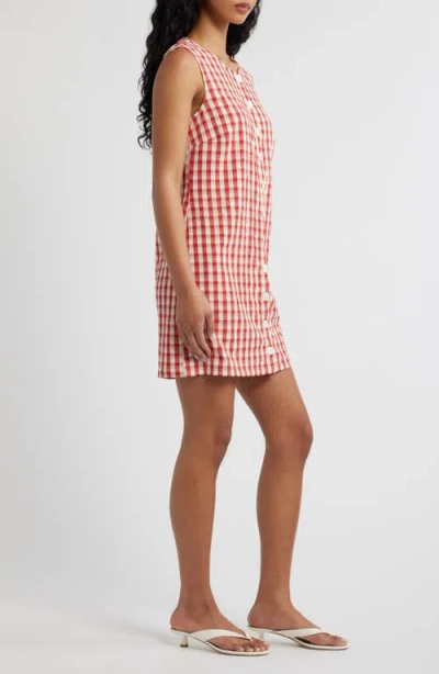 Lulus Saylor Gingham Minidress In Red