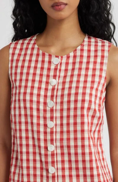 Lulus Saylor Gingham Minidress In Red