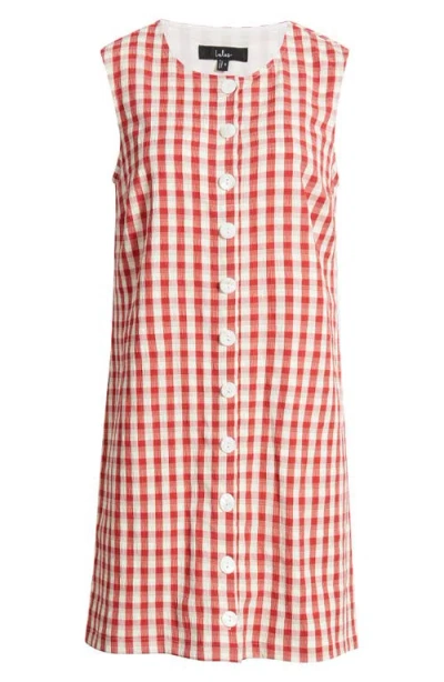 Lulus Saylor Gingham Minidress In Red