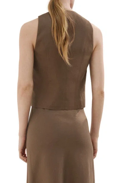 Mango Toggle Closure Vest In Brown