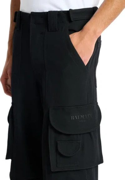 Balmain Wool Twill Cargo Pants In Multi