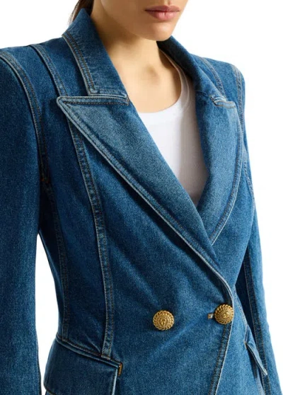 Balmain Denim 2-button Jacket In Blue