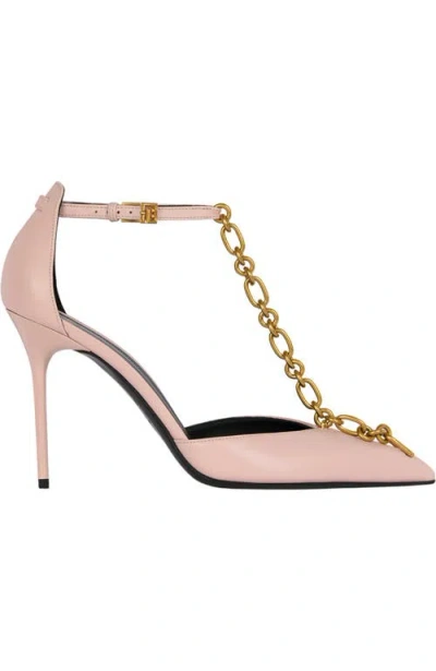Balmain Sync Leather Stilettos With Pointed-toe In Pink