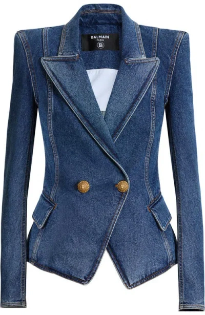 Balmain Denim 2-button Jacket In Blue