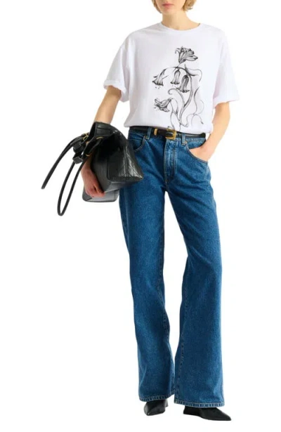 Balmain Printed Flower T-shirt In White