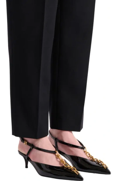 Balmain Sync Chain Kitten Slingbacks In Black