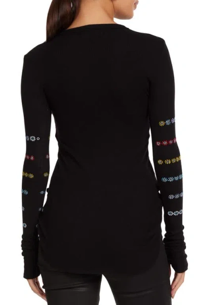 Lauren Moshi Mckinley Crystal Evil Eye Stripe Top In Multi