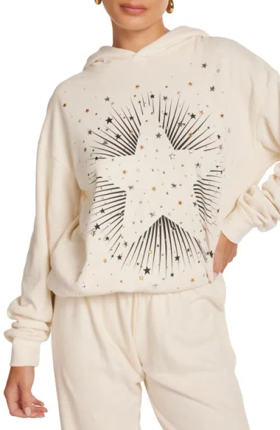 Lauren Moshi Harmony Stud Starburst Hoodie In White