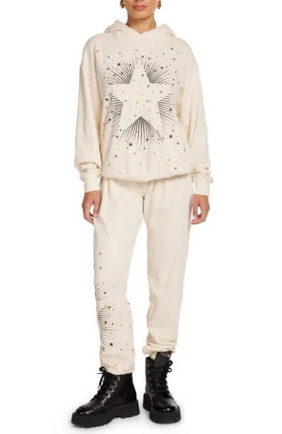 Lauren Moshi Harmony Stud Starburst Hoodie In White