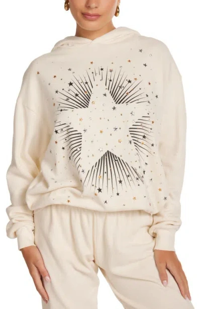 Lauren Moshi Harmony Stud Starburst Hoodie In White