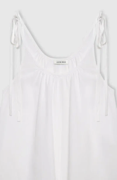 Anine Bing Flora Gathered Lyocell And Linen-blend Maxi Dress In White