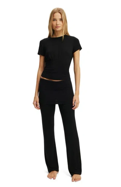 Cotton On Body Airy Soft Basque T-shirt In Black