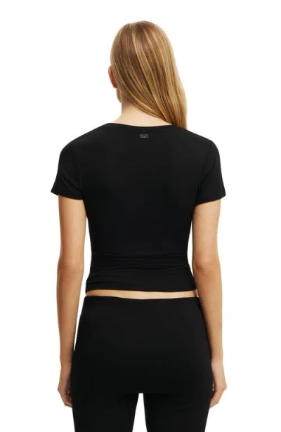 Cotton On Body Airy Soft Basque T-shirt In Black