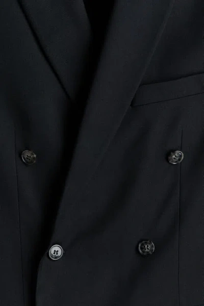 H&m Regular Fit Double-breasted Jacket In Black