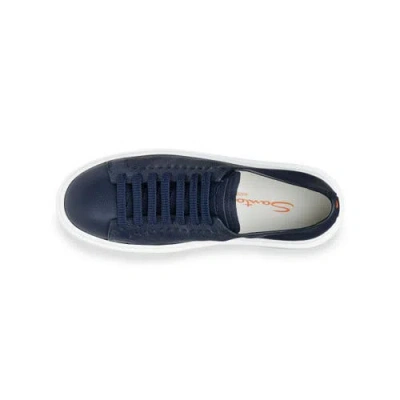 Santoni Leather Sneaker In Multi