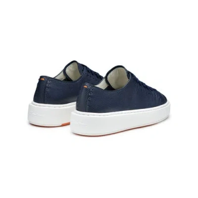 Santoni Leather Sneaker In Multi