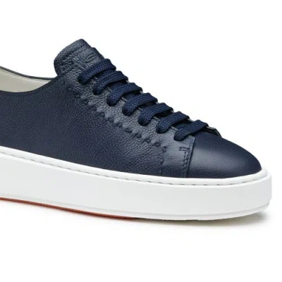 Santoni Leather Sneaker In Multi