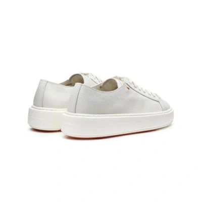 Santoni Tumbled Leather Sneaker In Multi