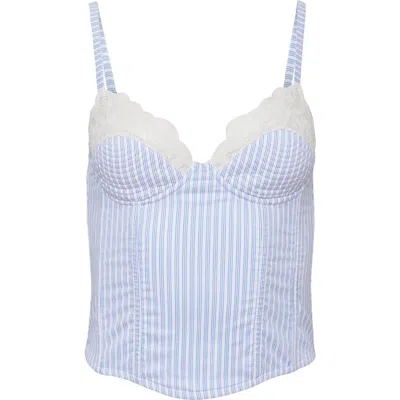 Fleur Du Mal Hampton Poplin Bustier In Blue