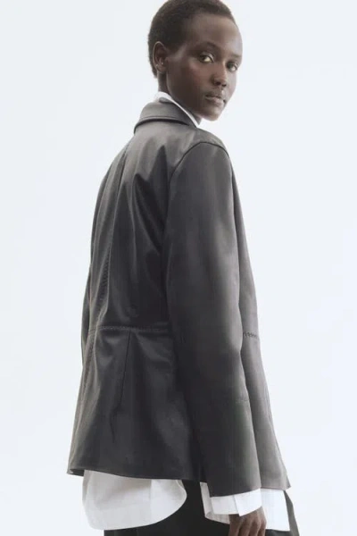H&m Coated Jacket In Black