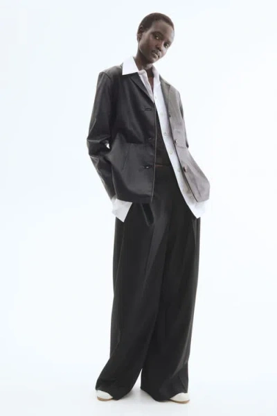 H&m Coated Jacket In Black
