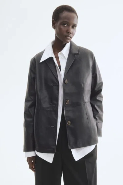 H&m Coated Jacket In Black