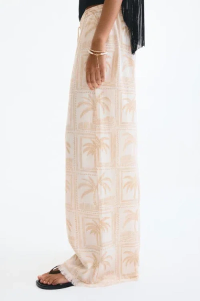 H&m Linen-blend Drawstring Trousers In Multi