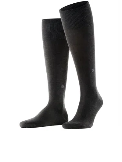 Burlington Cardiff Black Knee-high Socks In Gray